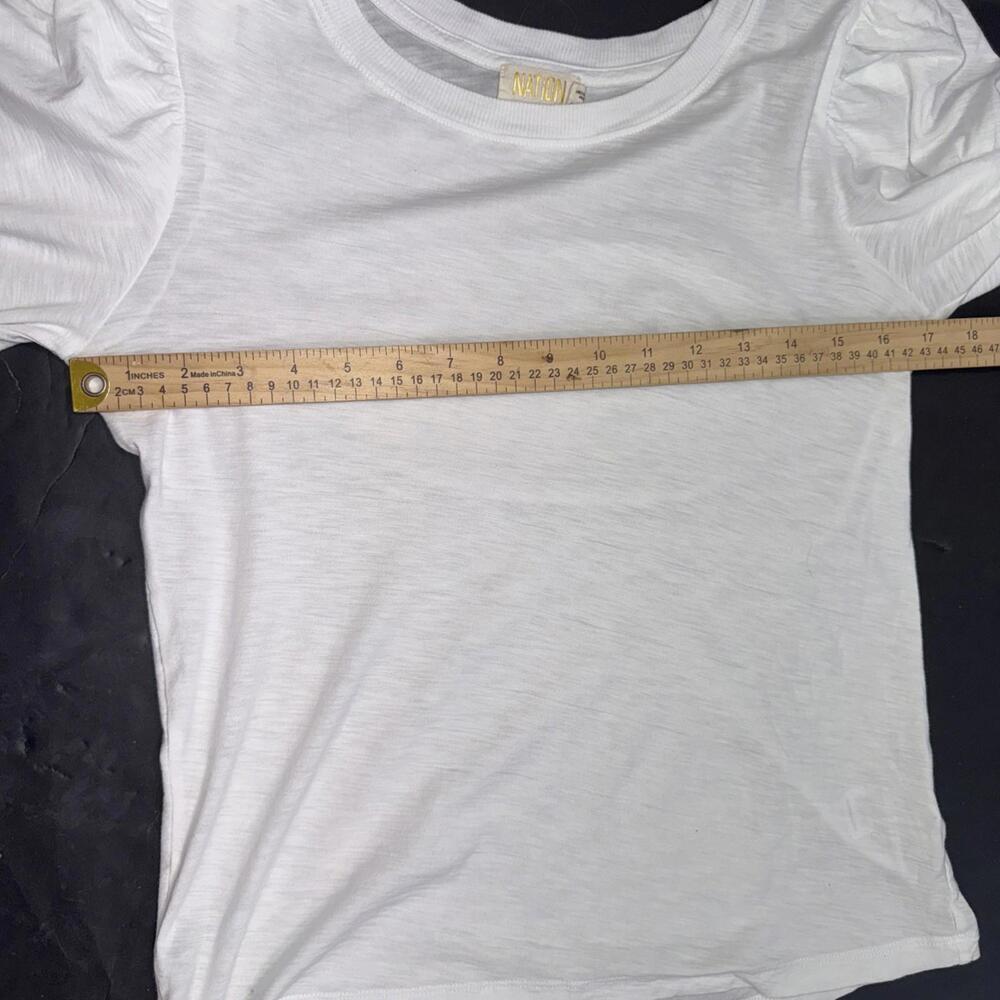 Anthropologie Nation LTD Puff Sleeve Quiet Luxury Minimalist Cotton Blouse Small - Picture 12 of 14